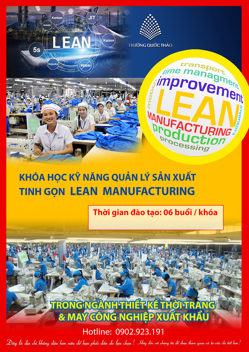 Quản lý sản xuất tinh gọn Lean Manufacturing - 5S - Kaizen chuyên ngành may