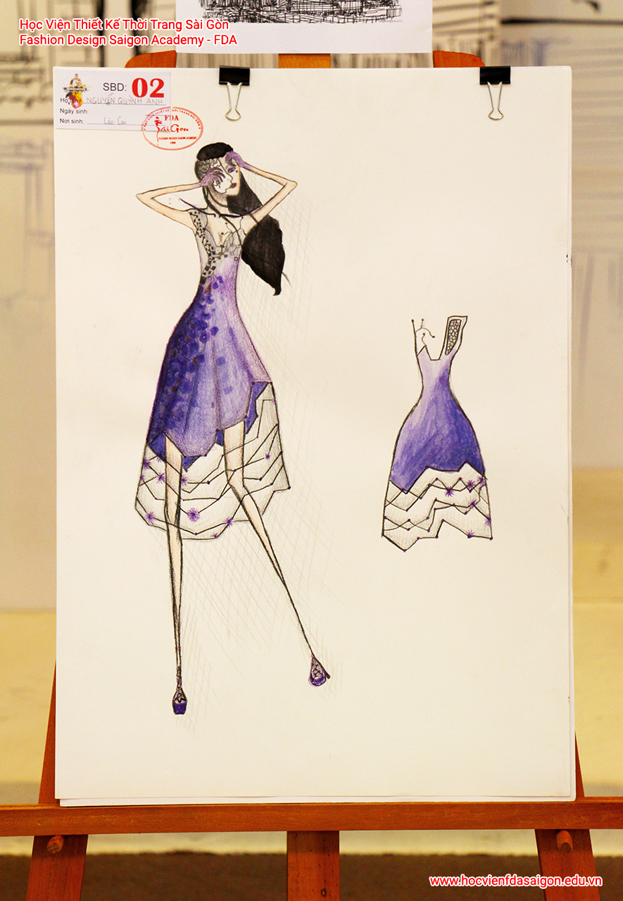 Bản vẽ phác thảo thời trang của thí sinh Nguyễn Quỳnh Anh đến từ Lào Cai