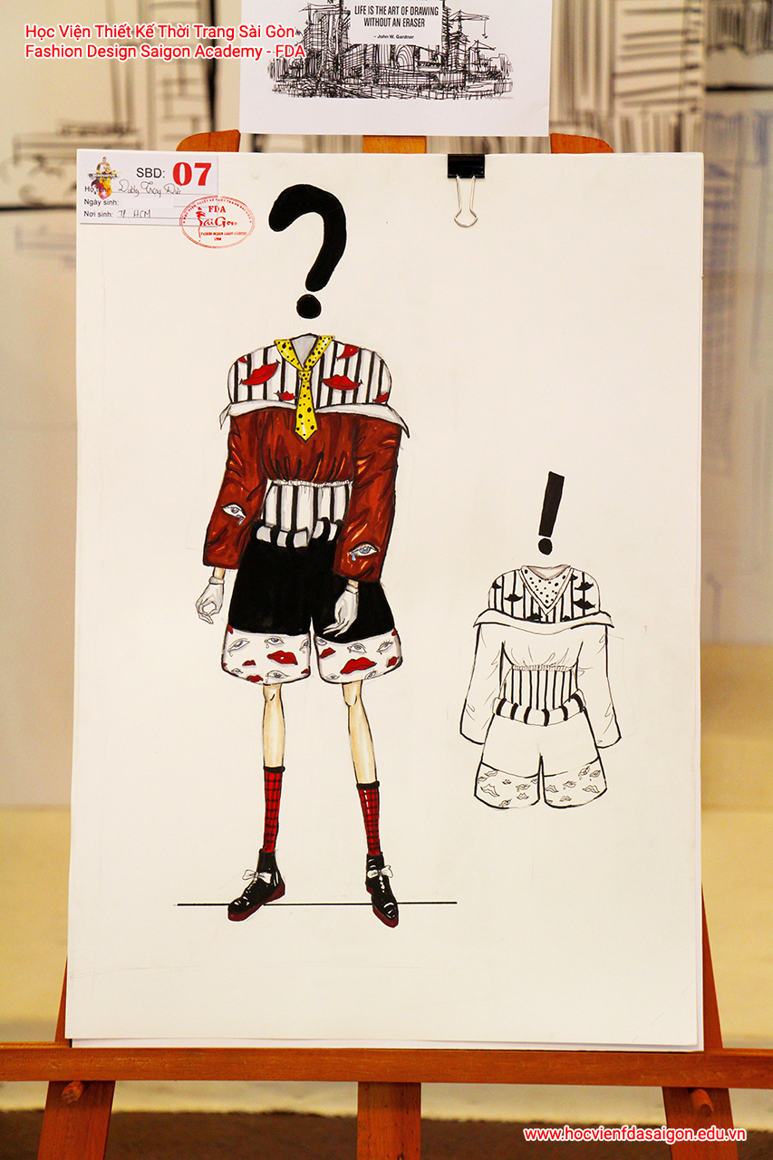 Bản vẽ phác thảo thời trang của thí sinh Dương Trọng Đức đến từ Quận 9, TP HCM - Giải Khuyến Khích