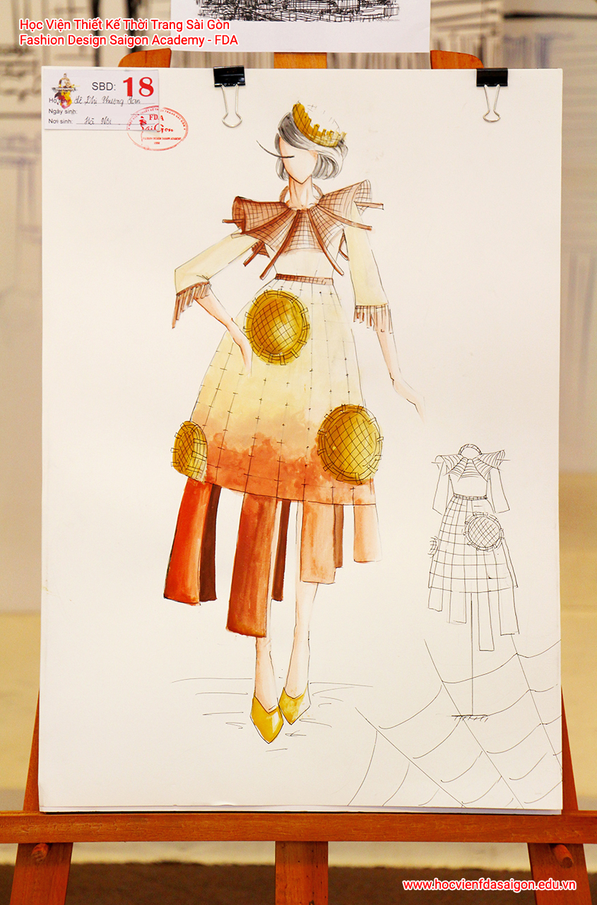 Bản vẽ phác thảo thời trang của thí sinh Lê Thị Phương Lan đến từ Hà Nội