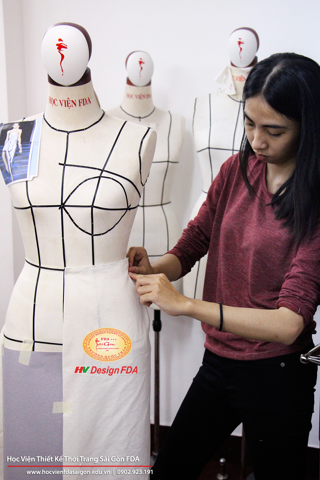 Fashion draping Thiết kế rập thời trang 3D trên Mannequin